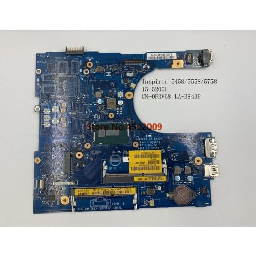 CN-0FRV68 LA-B843P for dell Dell Inspiron 5458 5558 5758 laptop motherboard with I5-5200U 0FRV68 FRV68 100% tested work