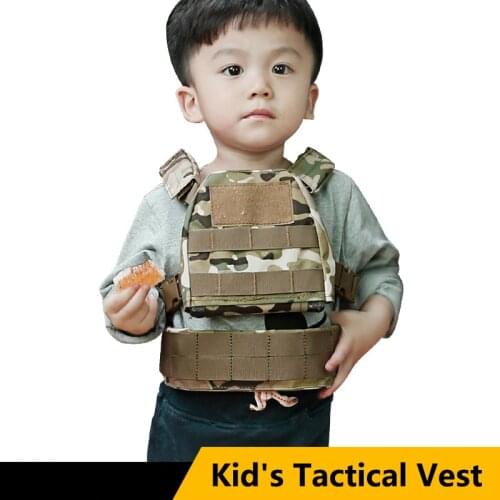 Airsoft Children‘s Tactical Vest Molle Mini Protective Childrens-vest Kids Safety Children Clothing 1000D Hunting Carrier Vest