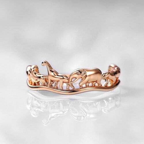 Huitan Lovely Animal Design Womens Finger-rings Gold Color Aesthetic Wedding Party Ring Female Statement Jewelry Drop Shipping