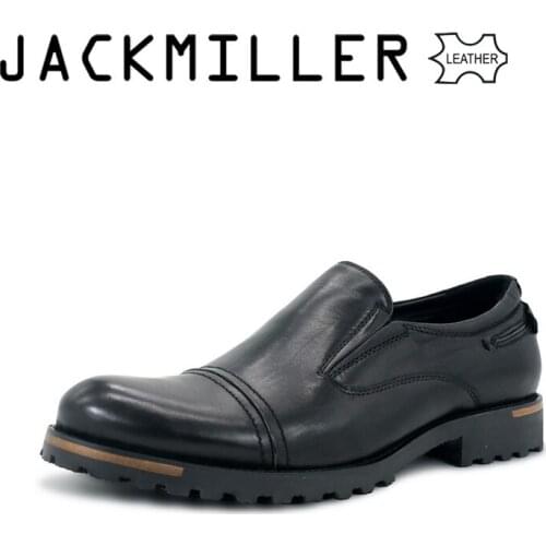 Jackmiller Top Brand Mens Leather Dress Shoes Handmade Comfortable Dress Mens Flats Casual Party office Driving Slip-on shoes