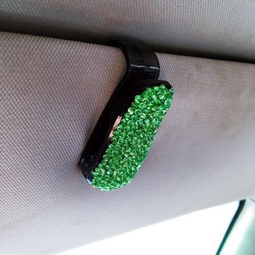 Small Rhinestone Car Sun Visor Clip Personal Car Holder Outdoor Ornaments for Glasses Sunglasses Auto Accessories