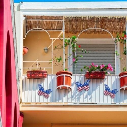 Metal Butterfly Wall Decoration Hanging Sculpture Wall Artwork Garden Decoration Outdoor Statues Independence Day Wall Panel