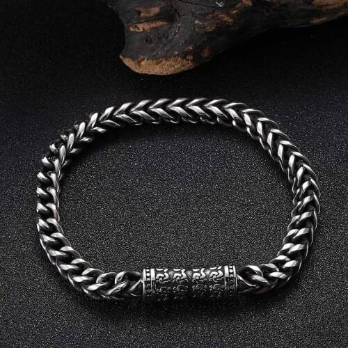 Fashion Chain Charm Jewelry Mens Bracelet Stainless Steel Chain Bangle Hip Hop Party Jewelry GS0056