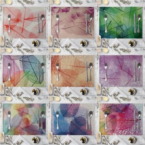 Fashion Print Rectangle Cotton Linen Western Style Table Pad Cut Mats Placemat for Dinner Kitchen Table 40x30cm