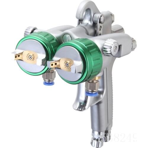 Dual head nano spray gun two nozzle spray gun double head chrome painting dual head Air pneumatic pressure sprayer