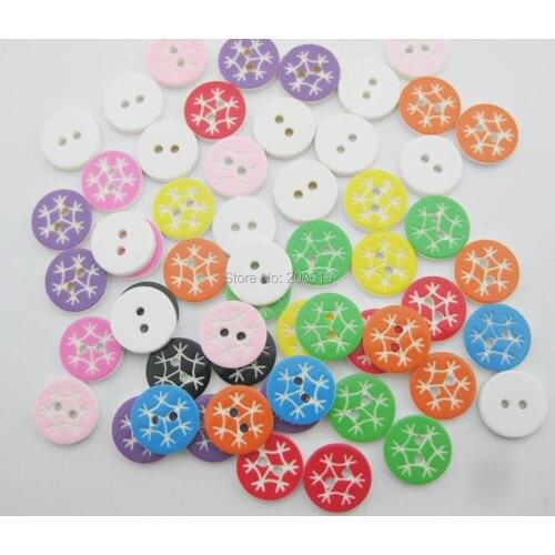 NBNKNL 120pcs 1/2" round shirt buttons multicolors resin button snowflake design DIY sewing christmas craft buttons