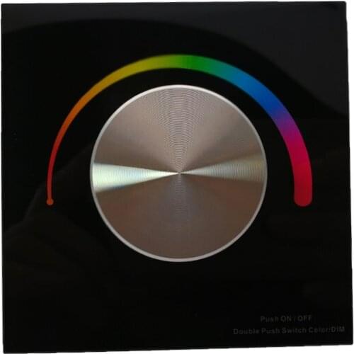 New DC 12V -24V Wall Mount Manual Knob Panel RGB Strip Controller Dual 2.4GHz And PWM Signal T3-K 144W String Ribbon Control