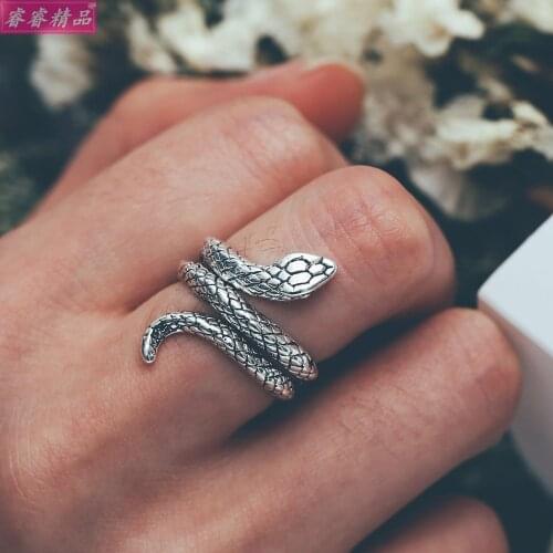 New Trendy Personality Punk Snake Rings For Women Lady Resizable Size Rings Party Jewelry Charm Gifts 2021