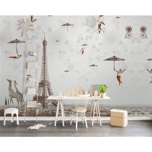 Custom wallpaper 3d Nordic minimalist Eiffel Tower TV background wall living room bedroom childrens room mural restaurant обои