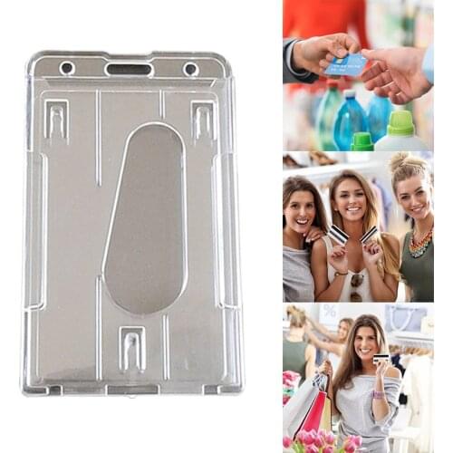 Clear Transparent ID Card Holder Protector Cover Case for Employee Badge Cards J99Store