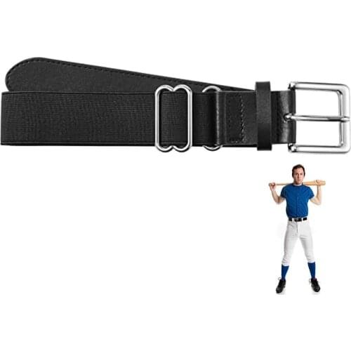 Baseball Belt Softball Belt Adjustable Waist Belt Outdoor Sports Elastic Buckle Baseball Belt Imitation Leather Golf Belt 115cm