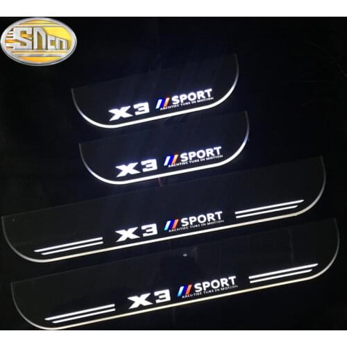 SNCN Waterproof Acrylic Moving LED Welcome Pedal Car Scuff Plate Pedal Door Sill Pathway Light For BMW X3 F25 G01 X4 F26 G02