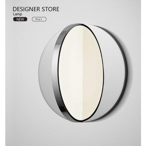 New half moon led personality fashion simple room bedroom atmosphere round decorative wall lamp mirror front lamp