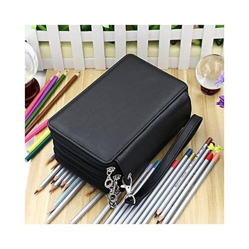 Large Capacity Pencil Bag Leather Pencil Cases 72 Pencil Holder Zipper Pencil Pouch For Artist