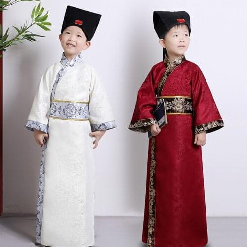 High quality Boys costume ancient books Hanfu Stage performance clothing Book children Three Character Classic