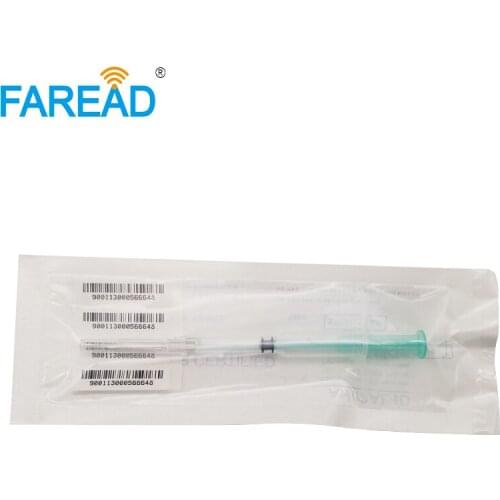 Free shipping x20pcs RFID 134.2Khz ISO11784/5 LF 2.12*12mm RFID chip implant microchip for dog cat animal shelter with syringe