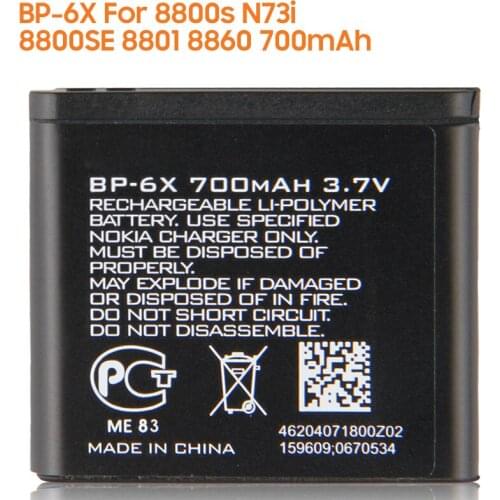 Yelping BP-6X Phone Battery For NOKIA 8800s N73i 8800SE 8801 8860 700mAh