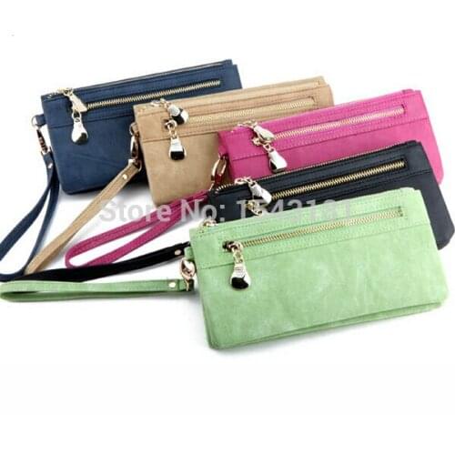 Women Vintage Wallet Matte Stitching Women Long Brand Purse Clutch 9 Colour Handbag Purse Women Wristlet Carteira Feminina