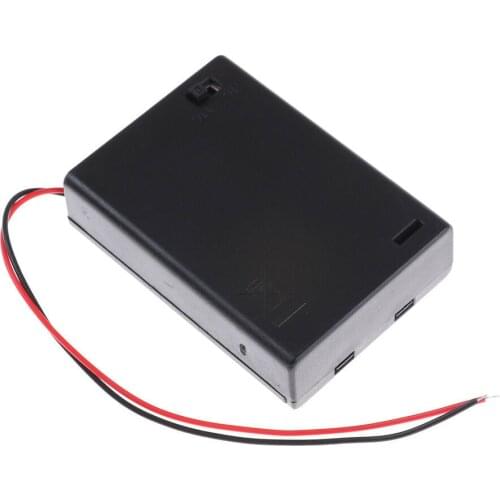 3 X AA 4.5V Battery Box Holder Case Switch Plastic With Wire Switch Cover Switches