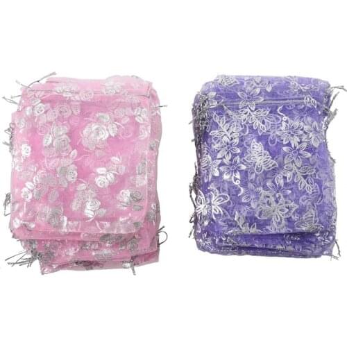 100pcs Mixed Organza Pouch Gift Wedding Bead Candy Gift Bags Pouches