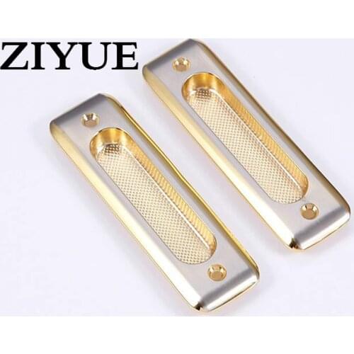 2PCS/Lot Free Shipping Double Dark Silver Handle Embedded Door Sliding Closet Drawer Invisible Hidden