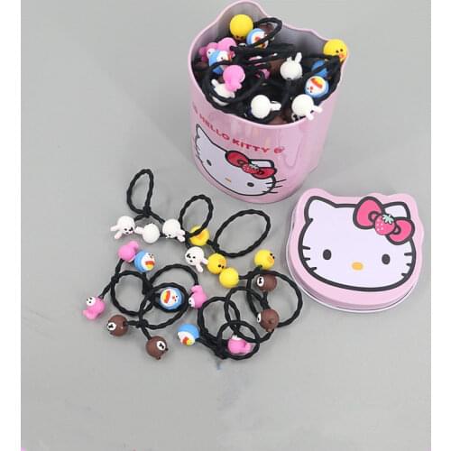 20 Pcs/box Children Girls Cartoon Hair Ties Cute Rabbit Elastic Hair Rubber Bands Headdress for Ponytail Holder Hair Accessories