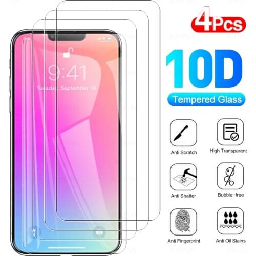 4pcs full cover tempered glass case hd anti-scratch front screen protectors film for apple iphone 13 iphone13 pro max mini glass