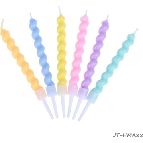 6pcs/set Creative Spiral Candle Cake Candle Baking Props Party Decoration