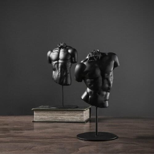Abstract Upper Body Sculpture Resin Ancient Greek Mythological Figure Statue Living Room Bar Artistic Painting Decor Display
