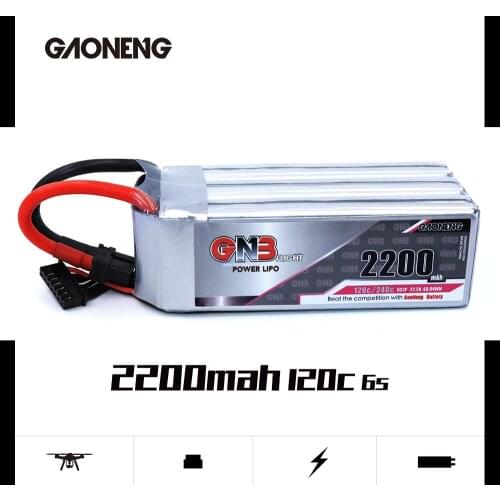Gaoneng GNB 2200mAh 6S1P 22.2V 120C/240C Lipo Battery With XT60 Plug for FPV Drone Quadcopter Helicopter UAV RC Parts