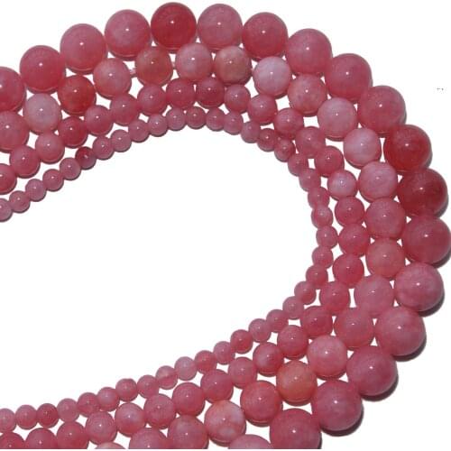 Free Shipping Natural Stone Pink Angelite Stone Round Beads 6 8 10 12 MM Pick Size For Jewelry Making Diy Bracelet Necklace