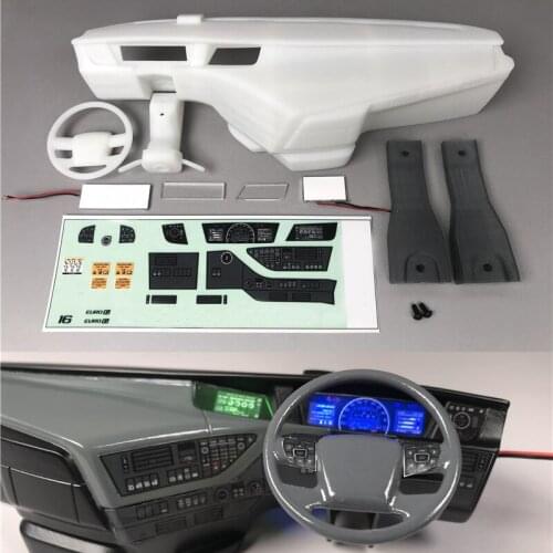 Cabin center console with LED instrument for 1:14 Scale Remote Control Tamiya Volvo FH12 FH16 Globetrotter 750 56360