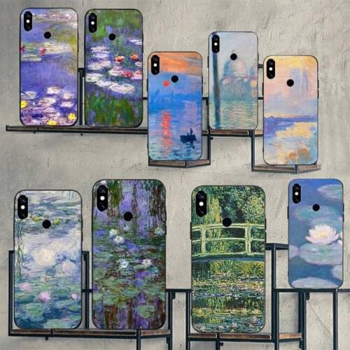 Monet Water Lilies Painting Phone Cases For Xiaomi Mi Redmi Note 7 8 9 pro 8T 9T 9S 9A 10 Lite pro
