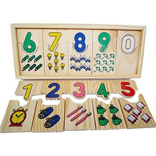 1 Set Wooden Learning Numbers Puzzle Board Educational Learning Math Toy with Storage Box Educational Learning Toys For Children