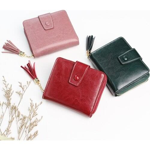 Genuine Leather Two-layer Cowhide Anti-theft Fashion Retro Large-capacity Organ Bag Short Wallet