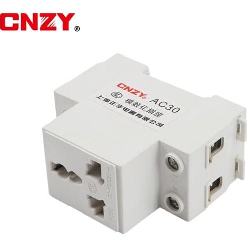European standard AC30 3-pin plug 35mm multifunctional DIN rail mounting modular socket 10-16A 250V