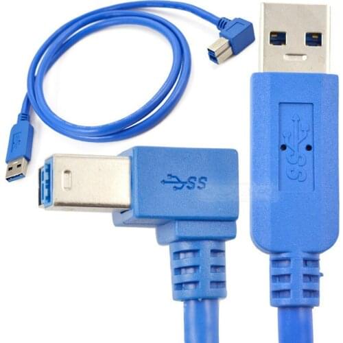 USB 3.0 A Male to USB 3.0 Type B Male Cable USB 3.0 A Male to USB 3.0 B Male 90 degree Left Angled Cable 1M 100cm 3ft