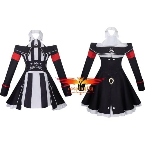 Anime Comic Umamusume: Pretty Derby Curren Chan Cosplay Costumes COS Wig Girl Hair Women Sexy Halter Neck Black Dress Halloween