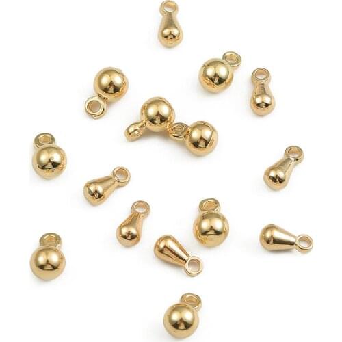 20pcs/lot Copper Plated 18K Gold Tail Chain Water Drop For DIY Extender Chain Pendant Jewelry Making Findings Accessories