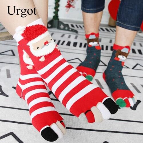 Urgot 5 Pairs/lot Hot Sale Toe Socks Christmas Women Mens Sock New Arrival Casual Socks Cute Unisex Long Sokken Soxs Calcetines