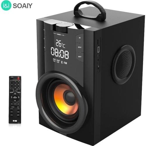 SOAIY Larger power Bluetooth Speaker Portable Column outdoor Loudspeakers Subwoofer computer speaker of Music center with remote