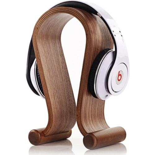 SAMDI Wooden Birch Wood Headphone Stand Gaming Headset Earphone Displaying Holder Hanger Wooden Headset Holder durable friendly
