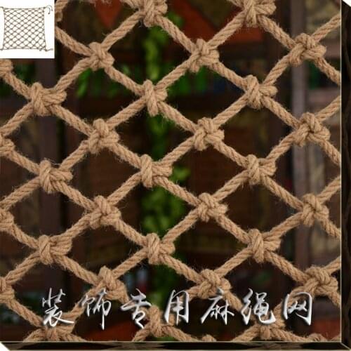 HQ HR1 Hemp Rope Net Mesh for Ceiling Decoration Mesh Partition Protective Fence Safety Net Game Climbing Ladder 4-15MM Diameter