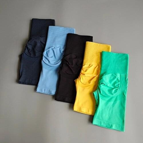 Summer Seamless Yoga Shorts High Waist Workout Shorts Women Sexy Booty Tummy Control Gym Leggings Breathable Running Shorts