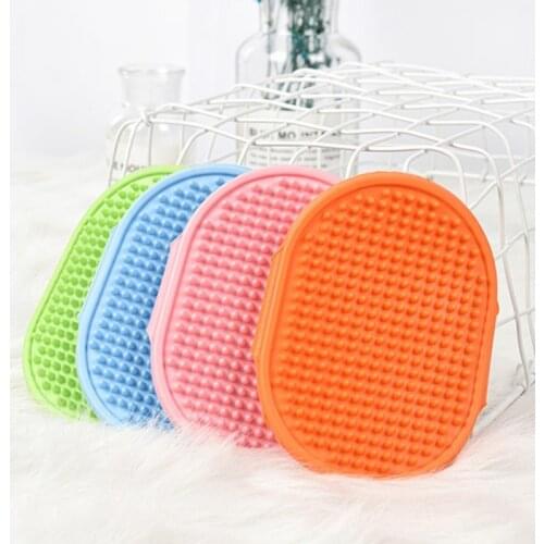 Pet Cleaning Bath Brush Breathable Silicone Massage Comb Cute Pet Bath Comb Soft Rubber Gloves Adjustable Pet Supplies