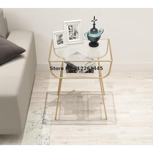 Nordic Side Table Light Luxury Glass Living Room Sofa Corner Table Modern Simple Creative Net Red Small Tea Table Bedside Table