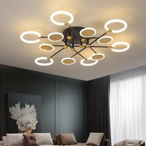 New Modern Home Decoration LED Suspension Chandelier for 2021 Living Room Kitchen Bedroom Gold Indoor Lighting Ceiling Lamp