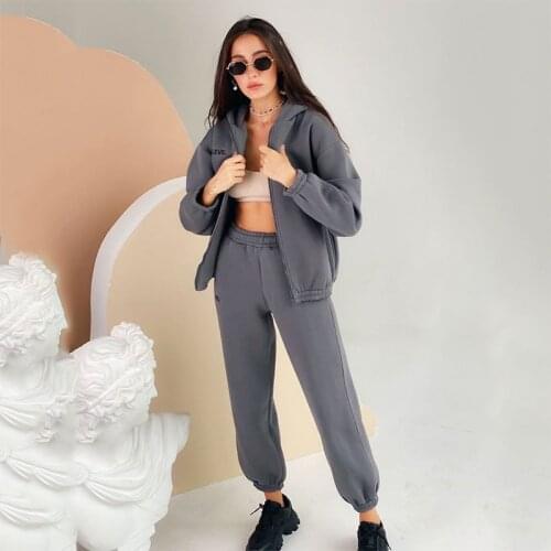 Fashion New Two Piece Set Women Tracksuit Fall Winter Zipper Top+pant Sweat Suits 2 Piece Outfits Matching Sets Warm Outwear