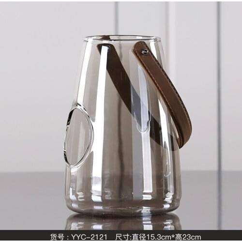 Nordic Glass Candle Holder Transparent Wedding Romantic Candle Holder Creative Lantern Bougeoir En Verre Home Decoration DD60ZT