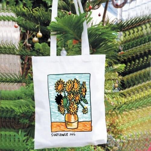 Van Gogh Shopping Bag Canvas Bag Graphic Girls Tote Bag Women Shoulder Bag Ulzzang Funny Large-capacity Tote Bag Classic